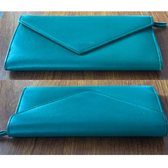 Balenciaga | Papier Long Leather Envelope Wallet in Teal Green - Picture 5 of 11